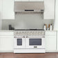 Kucht 48-Inch Pro-Style Dual Fuel Range in Stainless Steel with White Oven Door KDF482-W