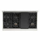 Kucht 48-Inch Pro-Style Dual Fuel Range in Stainless Steel with Black Oven Door KDF482-K