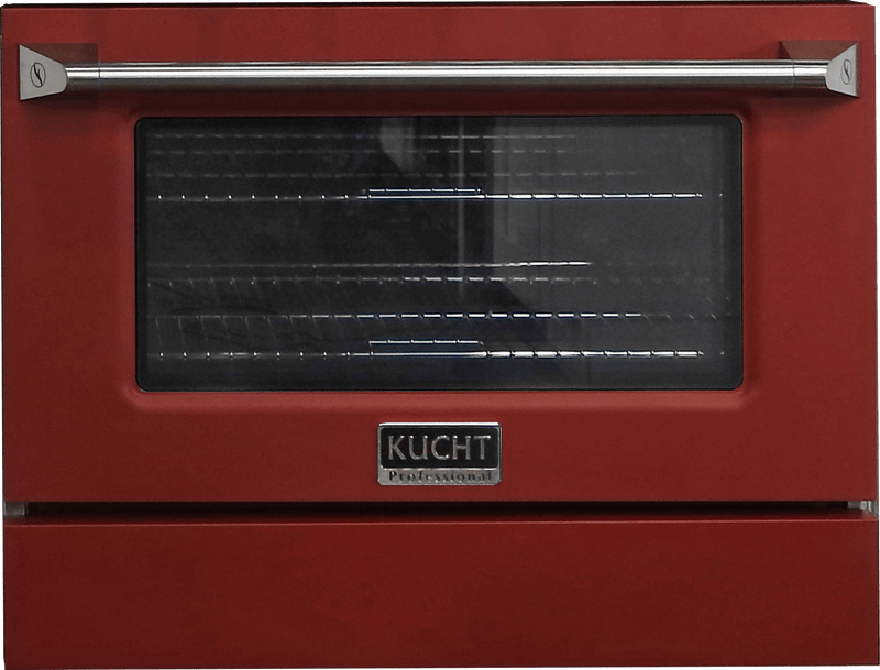 Kucht 30-Inch Pro-Style Dual Fuel Range in Stainless Steel with Red Oven Door KDF302-R