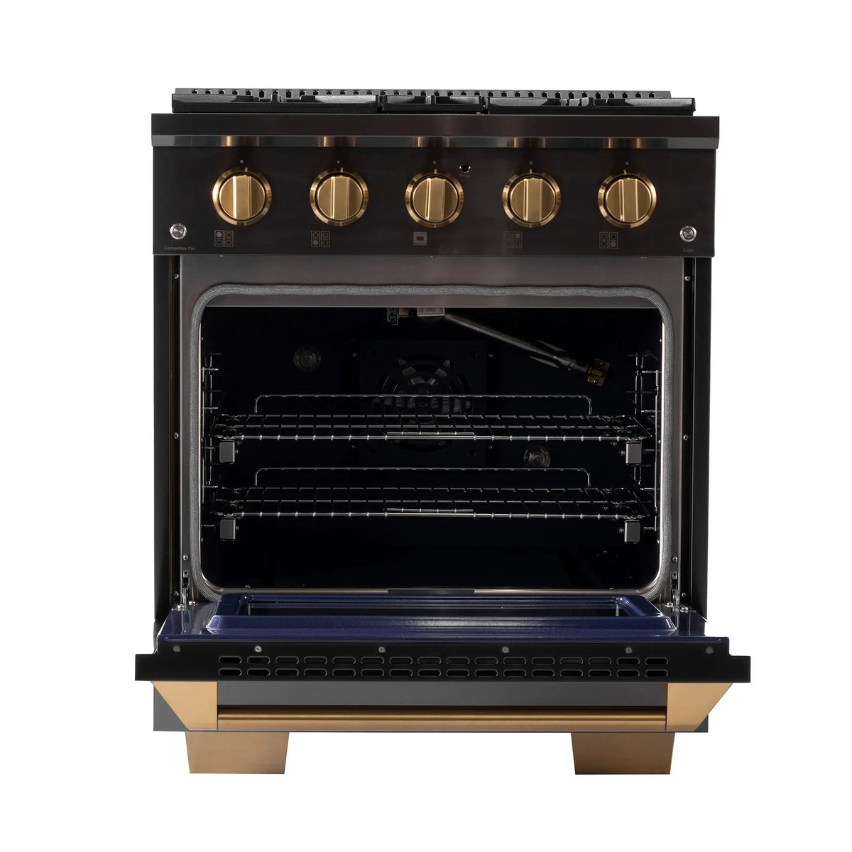 KUCHT Gemstone Professional 30-Inch 4.2 Cu. Ft. Dual Fuel Range for Natural Gas with Sealed Burners and Convection Oven in Titanium Stainless Steel KED304