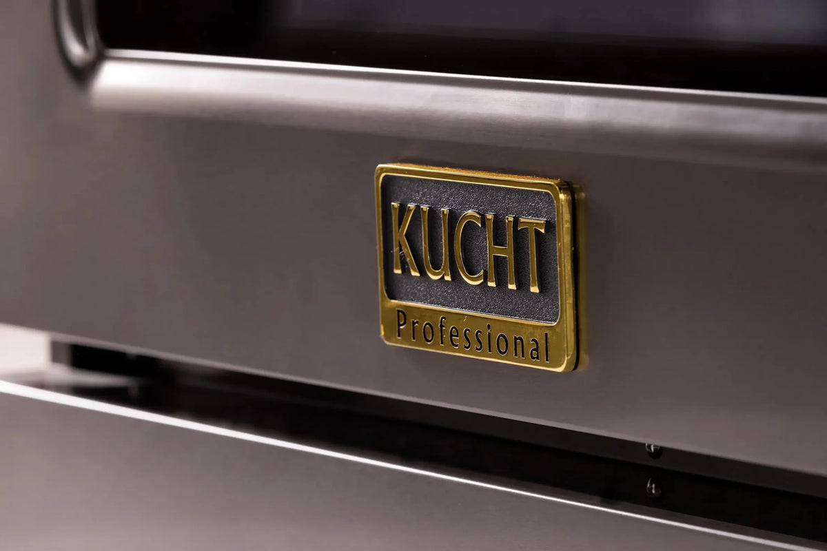 KUCHT Gemstone Professional 30-Inch 4.2 cu. ft. Natural Gas Range with Sealed Burners and Convection Oven in Titanium Stainless Steel with Gold Accents KEG303