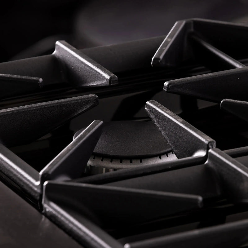 KUCHT Gemstone Professional 36-Inch 5.2 Cu. Ft. Dual Fuel Range for Natural Gas with Sealed Burners and Convection Oven in Titanium Stainless Steel KED364