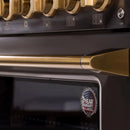 KUCHT Gemstone Professional 36-Inch 5.2 cu. ft. Gas Range with Sealed Burners and Convection Oven in Titanium Stainless Steel with Gold Accents KEG363