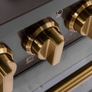 KUCHT Gemstone Professional 36-Inch 5.2 cu. ft. Propane Gas Range with Sealed Burners and Convection Oven in Titanium Stainless Steel with Gold Accents KEG363/LP