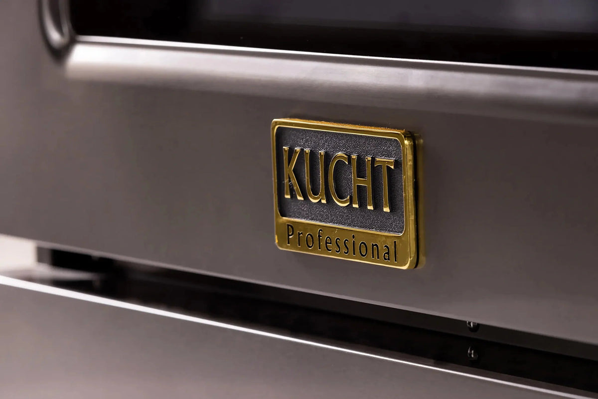 KUCHT Gemstone Professional 36-Inch 5.2 Cu. Ft. Dual Fuel Range for Propane Gas with Sealed Burners and Convection Oven in Titanium Stainless Steel KED364/LP