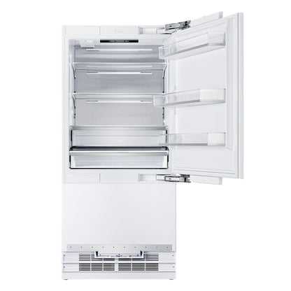 Kucht 36-Inch Built-In Refrigerator in Custom Panel Ready, Bottom Freezer, Counter Depth with Ice Maker KR360SD