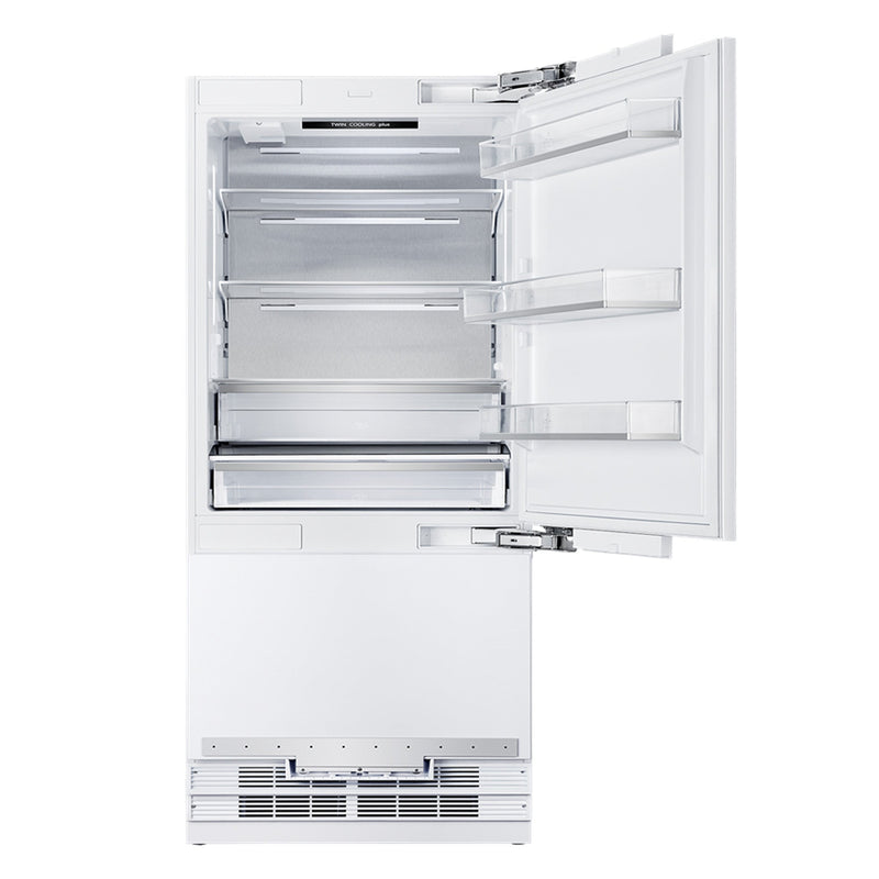 Kucht 36-Inch Built-In Refrigerator in Custom Panel Ready, Bottom Freezer, Counter Depth with Ice Maker KR360SD