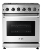 Thor Kitchen 30-Inch Gas Range with 5 Burners, 4.55 cu. ft Oven in Stainless Steel (LRG3001U)