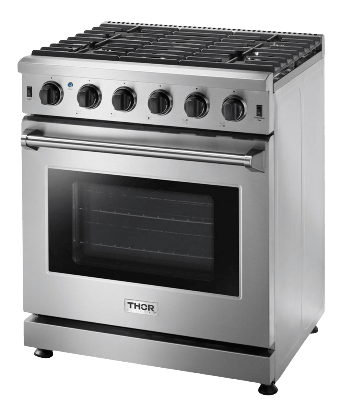 Thor Kitchen 30-Inch Gas Range with 5 Burners, 4.55 cu. ft Oven in Stainless Steel (LRG3001U)