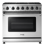 Thor Kitchen 36-Inch 6.0 Cu. Ft Single Oven Professional Gas Range in Stainless Steel (LRG3601U)