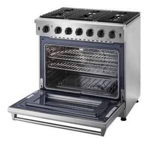 Thor Kitchen 36-Inch 6.0 Cu. Ft Single Oven Professional Gas Range in Stainless Steel (LRG3601U)
