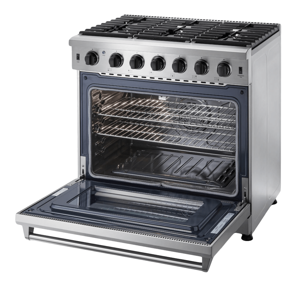 Thor Kitchen 36-Inch 6.0 Cu. Ft Single Oven Professional Gas Range in Stainless Steel (LRG3601U)
