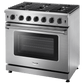 Thor Kitchen 36-Inch 6.0 Cu. Ft Single Oven Professional Gas Range in Stainless Steel (LRG3601U)