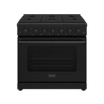 Thor Kitchen 36 Inch L-Series Professional Gas Range in Black
