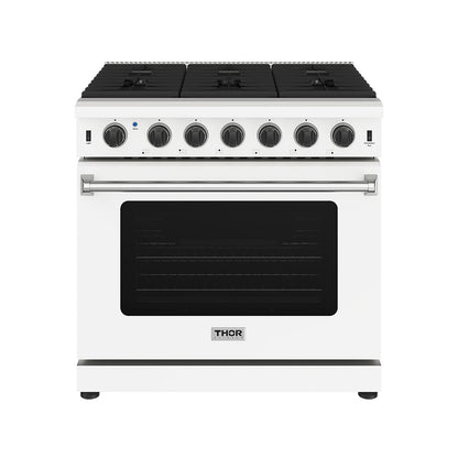 Thor Kitchen 36 Inch L-Series Professional Gas Range in White (LRG3601UW)