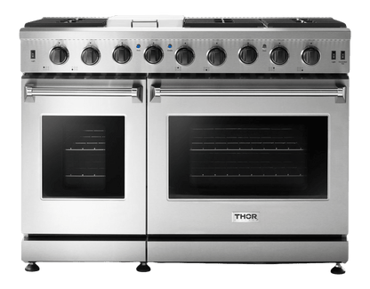 Thor Kitchen 48-Inch 6.8 cu. ft. Double Oven Gas Range in Stainless Steel (LRG4807U)