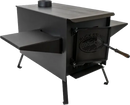 Buck Stove Little Buck wood camp stove with fold-out side shelves