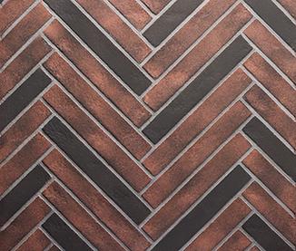 Monessen Attribute vent-free firebox multitonal brown herringbone brick liner