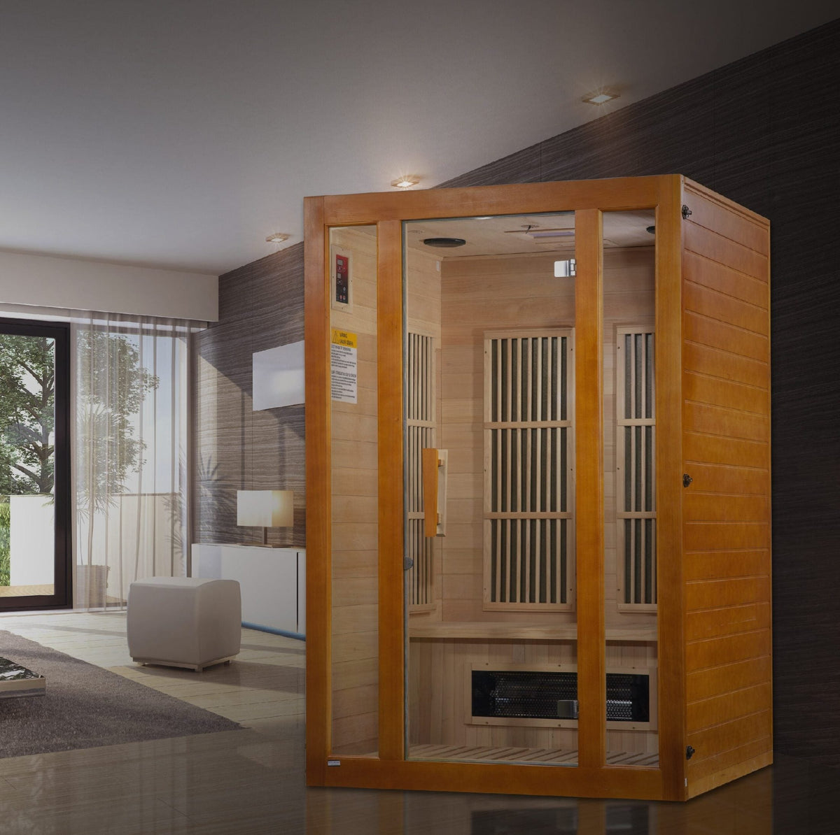 Golden Designs Maxxus 2-Person Low EMF Under 8MG FAR Infrared Sauna Canadian Hemlock - MX-J206-02S
