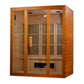 Golden Designs Maxxus 3-Person Corner Low EMF Under 8MG FAR Infrared Sauna Canadian Hemlock - MX-J306-02S
