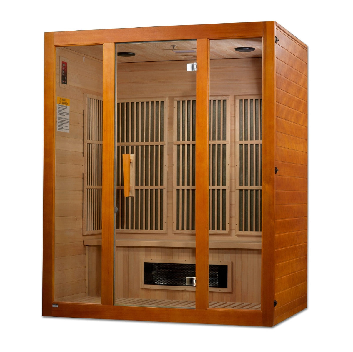 Golden Designs Maxxus 3-Person Corner Low EMF Under 8MG FAR Infrared Sauna Canadian Hemlock - MX-J306-02S