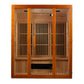 Golden Designs Maxxus 3-Person Corner Low EMF Under 8MG FAR Infrared Sauna Canadian Hemlock - MX-J306-02S