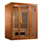 Golden Designs Maxxus 3-Person Corner Low EMF Under 8MG FAR Infrared Sauna Canadian Hemlock - MX-J306-02S