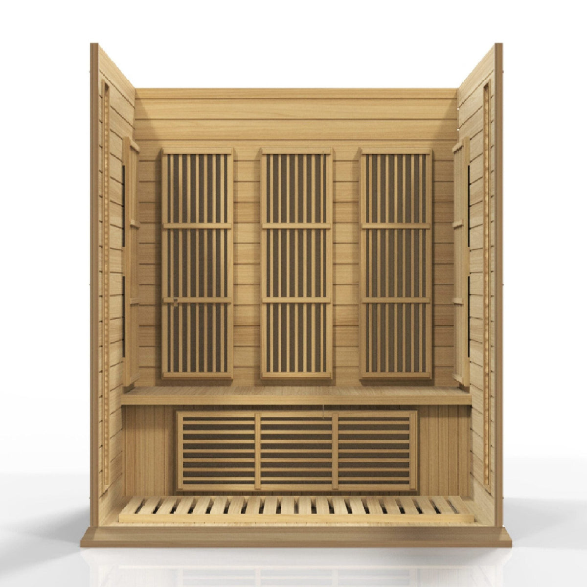Golden Designs Maxxus 3-Person Near Zero EMF Under 2MG FAR Infrared Sauna Canadian Hemlock - MX-K306-01-ZF