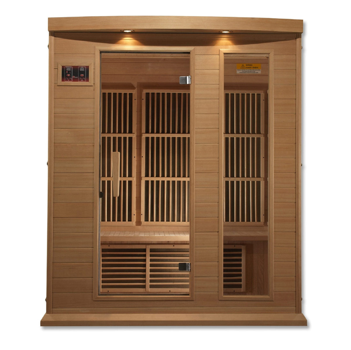 Golden Designs Maxxus 3-Person Near Zero EMF Under 2MG FAR Infrared Sauna Canadian Hemlock - MX-K306-01-ZF