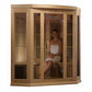 Golden Designs Maxxus 3-Person Corner Near Zero EMF Under 2MG FAR Infrared Sauna Canadian Hemlock - MX-K356-01-ZF