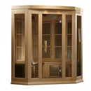 Golden Designs Maxxus 3-Person Corner Near Zero EMF Under 2MG FAR Infrared Sauna Canadian Hemlock - MX-K356-01-ZF