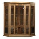 Golden Designs Maxxus 3-Person Corner Near Zero EMF Under 2MG FAR Infrared Sauna Canadian Hemlock - MX-K356-01-ZF