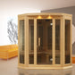 Golden Designs Maxxus 3-Person Corner Near Zero EMF Under 2MG FAR Infrared Sauna Canadian Hemlock - MX-K356-01-ZF