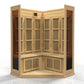 Golden Designs Maxxus 3-Person Corner Near Zero EMF Under 2MG FAR Infrared Sauna Canadian Hemlock - MX-K356-01-ZF