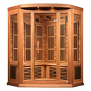 Golden Designs Maxxus 3-Person Corner Full Spectrum Near Zero EMF Under 2MG FAR Infrared Sauna Canadian Red Cedar - MX-M356-01-FS CED
