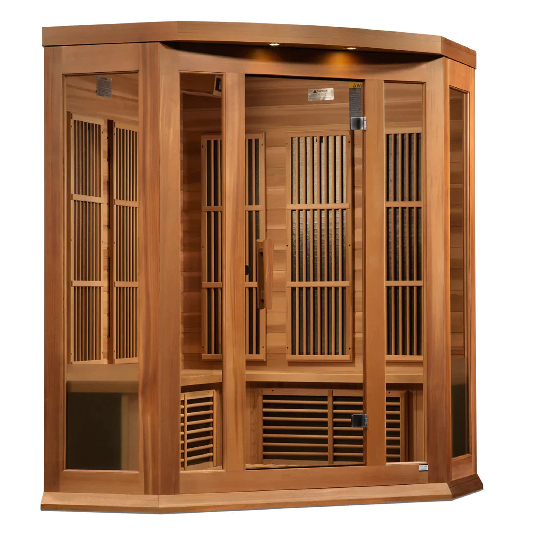 Golden Designs Maxxus 3-Person Corner Full Spectrum Near Zero EMF Under 2MG FAR Infrared Sauna Canadian Red Cedar - MX-M356-01-FS CED