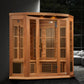 Golden Designs Maxxus 3-Person Corner Full Spectrum Near Zero EMF Under 2MG FAR Infrared Sauna Canadian Red Cedar - MX-M356-01-FS CED