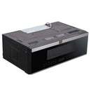 Alternate right angled view of Forno Padula 30-Inch Over-the-Range Microwave with door closed, featuring stainless steel finish and sleek design.