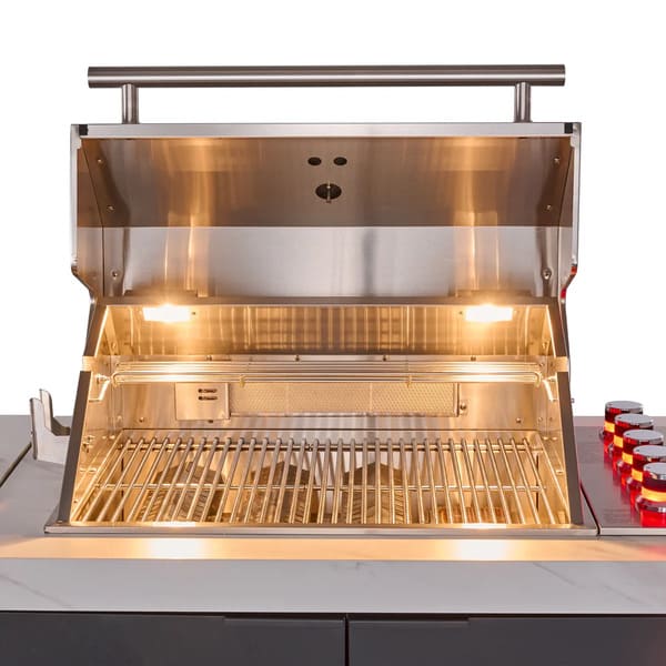 FORNO Rimini Outdoor Kitchen 30-Inch BBQ 62,000 BTU, 4.8 cu.ft. Beverage Center, Stainless Steel Sink, White Countertops FODKT2575WHT - MyBBQDirect