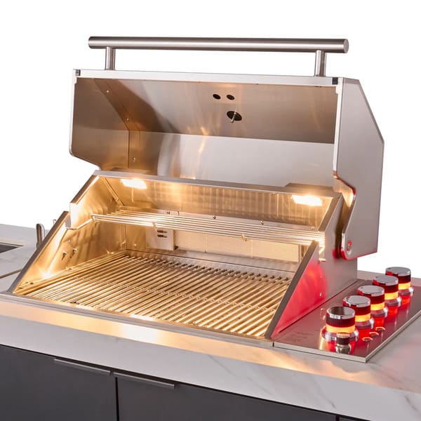 FORNO Rimini Outdoor Kitchen 30-Inch BBQ 62,000 BTU, 4.8 cu.ft. Beverage Center, Stainless Steel Sink, White Countertops FODKT2575WHT - MyBBQDirect