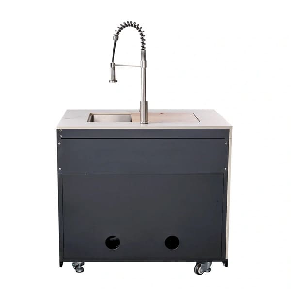 FORNO Rimini Outdoor Kitchen 30-Inch BBQ 62,000 BTU, 4.8 cu.ft. Beverage Center, Stainless Steel Sink, White Countertops FODKT2575WHT - MyBBQDirect