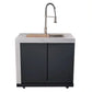 FORNO Rimini Outdoor Kitchen 30-Inch BBQ 62,000 BTU, 4.8 cu.ft. Beverage Center, Stainless Steel Sink, White Countertops FODKT2575WHT - MyBBQDirect