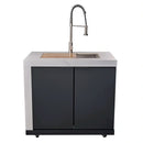 FORNO Rimini Outdoor Kitchen 30-Inch BBQ 62,000 BTU, 4.8 cu.ft. Beverage Center, Stainless Steel Sink, White Countertops FODKT2575WHT - MyBBQDirect