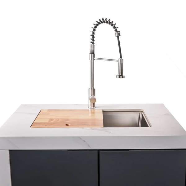 FORNO Rimini Outdoor Kitchen 30-Inch BBQ 62,000 BTU, 4.8 cu.ft. Beverage Center, Stainless Steel Sink, White Countertops FODKT2575WHT - MyBBQDirect