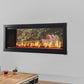 Monessen Artisan 48-inch see-through vent-free fireplace connecting indoor and outdoor spaces