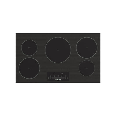 Thor Kitchen 36 Inch 5-Element Induction Cooktop in Black with Touch Controls