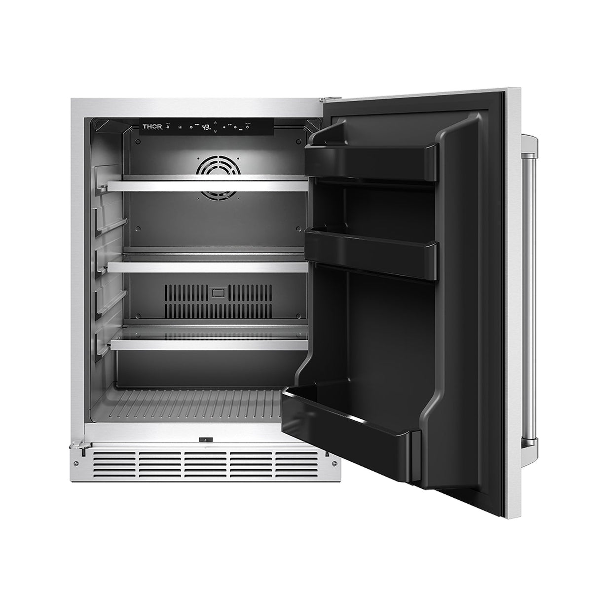 Gordon Ramsay THOR 24" Outdoor Beverage Cooler - Stainless Steel - light on white 1