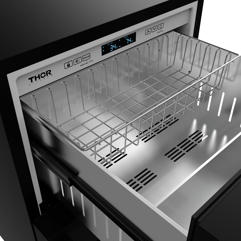 Gordon Ramsay THOR 24" Drawer Refrigerator RF24UB - Black - close up of drawer