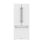 Gordon Ramsay THOR 30" White French Door Refrigerator - White - front door closed with logo