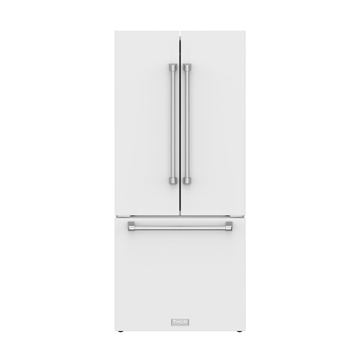 Gordon Ramsay THOR 30" White French Door Refrigerator - White - front door closed with logo